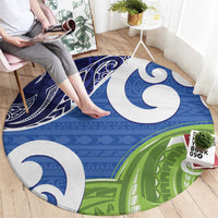 Southland New Zealand Round Carpet Maori Koru Flag Color