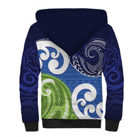 Southland New Zealand Sherpa Hoodie Maori Koru Flag Color