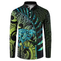 Southland Takehe Pounama Button Sweatshirt Aotearoa Poutama Paua Shell Fern LT14 Black - Polynesian Pride
