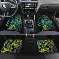 Southland Takehe Pounama Car Mats Aotearoa Poutama Paua Shell Fern LT14 Set 4pcs Black - Polynesian Pride
