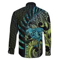 Southland Takehe Pounama Family Matching Mermaid Dress and Hawaiian Shirt Aotearoa Poutama Paua Shell Fern