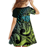 Southland Takehe Pounama Family Matching Short Sleeve Bodycon Dress and Hawaiian Shirt Aotearoa Poutama Paua Shell Fern