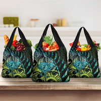 Southland Takehe Pounama Grocery Bag Aotearoa Poutama Paua Shell Fern LT14 3-pack One Size Black - Polynesian Pride
