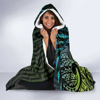 Southland Takehe Pounama Hooded Blanket Aotearoa Poutama Paua Shell Fern LT14 - Polynesian Pride