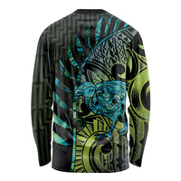 Southland Takehe Pounama Long Sleeve Shirt Aotearoa Poutama Paua Shell Fern LT14 - Polynesian Pride