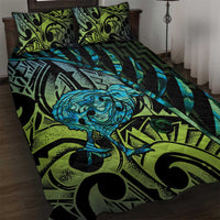 Southland Takehe Pounama Quilt Bed Set Aotearoa Poutama Paua Shell Fern LT14 Black - Polynesian Pride