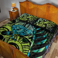 Southland Takehe Pounama Quilt Bed Set Aotearoa Poutama Paua Shell Fern LT14 - Polynesian Pride