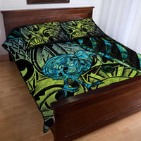 Southland Takehe Pounama Quilt Bed Set Aotearoa Poutama Paua Shell Fern LT14 - Polynesian Pride