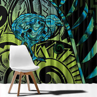 Southland Takehe Pounama Window Curtain Aotearoa Poutama Paua Shell Fern LT14 - Polynesian Pride