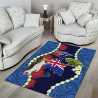 Southland Anniversary Day Area Rug Murihiku 1861 Maori Bird Mix Pohutukawa