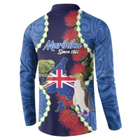 Southland Anniversary Day Button Sweatshirt Murihiku 1861 Maori Bird Mix Pohutukawa LT14 - Polynesian Pride