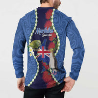 Southland Anniversary Day Button Sweatshirt Murihiku 1861 Maori Bird Mix Pohutukawa LT14 - Polynesian Pride