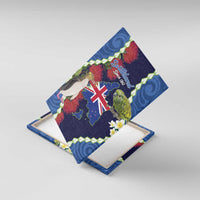 Southland Anniversary Day Canvas Wall Art Murihiku 1861 Maori Bird Mix Pohutukawa LT14 With Frame Blue - Polynesian Pride