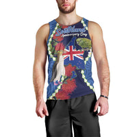 Southland Anniversary Day Men Tank Top Murihiku 1861 Maori Bird Mix Pohutukawa LT14 - Polynesian Pride