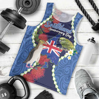 Southland Anniversary Day Men Tank Top Murihiku 1861 Maori Bird Mix Pohutukawa LT14 - Polynesian Pride