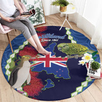 Southland Anniversary Day Round Carpet Murihiku 1861 Maori Bird Mix Pohutukawa