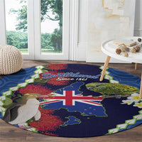 Southland Anniversary Day Round Carpet Murihiku 1861 Maori Bird Mix Pohutukawa