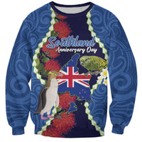 Southland Anniversary Day Sweatshirt Murihiku 1861 Maori Bird Mix Pohutukawa LT14 Unisex Blue - Polynesian Pride