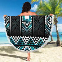 Paua Shell Taniko Pattern Aotearoa Beach Blanket Niho Taniwha Mix Poutama LT14 - Polynesian Pride