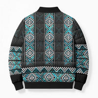 Paua Shell Taniko Pattern Aotearoa Bomber Puffer Jacket Niho Taniwha Mix Poutama - Polynesian Pride