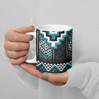 Paua Shell Taniko Pattern Aotearoa Ceramic Mug Niho Taniwha Mix Poutama - Polynesian Pride