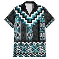 Paua Shell Taniko Pattern Aotearoa Family Matching Long Sleeve Bodycon Dress and Hawaiian Shirt Niho Taniwha Mix Poutama