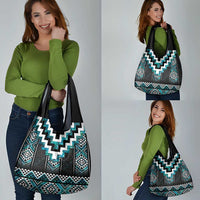 Paua Shell Taniko Pattern Aotearoa Grocery Bag Niho Taniwha Mix Poutama