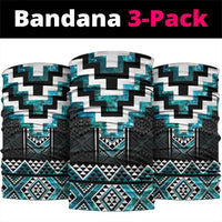 Paua Shell Taniko Pattern Aotearoa Neck Gaiter Niho Taniwha Mix Poutama - Polynesian Pride