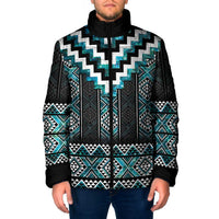 Paua Shell Taniko Pattern Aotearoa Padded Jacket Niho Taniwha Mix Poutama - Polynesian Pride