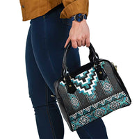 Paua Shell Taniko Pattern Aotearoa Shoulder Handbag Niho Taniwha Mix Poutama