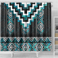 Paua Shell Taniko Pattern Aotearoa Shower Curtain Niho Taniwha Mix Poutama