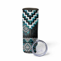 Paua Shell Taniko Pattern Aotearoa Skinny Tumbler Niho Taniwha Mix Poutama