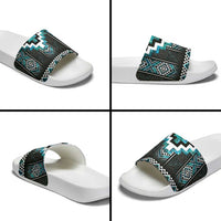 Paua Shell Taniko Pattern Aotearoa Slide Sandals Niho Taniwha Mix Poutama - Polynesian Pride