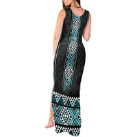 Paua Shell Taniko Pattern Aotearoa Tank Maxi Dress Niho Taniwha Mix Poutama