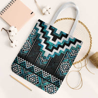 Paua Shell Taniko Pattern Aotearoa Tote Bag Niho Taniwha Mix Poutama - Polynesian Pride