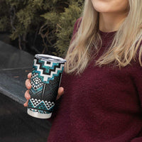 Paua Shell Taniko Pattern Aotearoa Tumbler Cup Niho Taniwha Mix Poutama