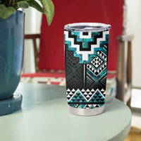 Paua Shell Taniko Pattern Aotearoa Tumbler Cup Niho Taniwha Mix Poutama