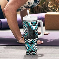 Paua Shell Taniko Pattern Aotearoa Tumbler With Handle Niho Taniwha Mix Poutama