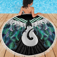 Aotearoa Korowai Motif Beach Blanket Hei Matau Poutama Maori Pattern LT14 - Polynesian Pride