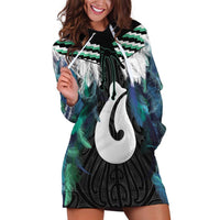 Aotearoa Korowai Motif Hoodie Dress Hei Matau Poutama Maori Pattern