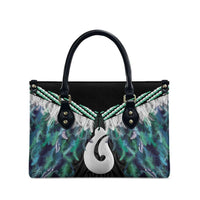 Aotearoa Korowai Motif Leather Bag Hei Matau Poutama Maori Pattern - Polynesian Pride