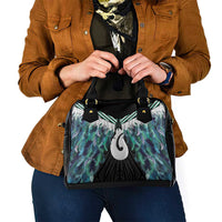 Aotearoa Korowai Motif Shoulder Handbag Hei Matau Poutama Maori Pattern