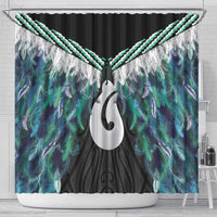 Aotearoa Korowai Motif Shower Curtain Hei Matau Poutama Maori Pattern LT14 - Polynesian Pride