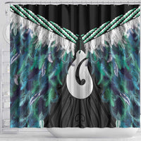 Aotearoa Korowai Motif Shower Curtain Hei Matau Poutama Maori Pattern LT14 - Polynesian Pride