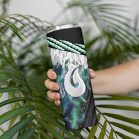 Aotearoa Korowai Motif Skinny Tumbler Hei Matau Poutama Maori Pattern