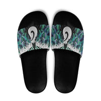 Aotearoa Korowai Motif Slide Sandals Hei Matau Poutama Maori Pattern - Polynesian Pride