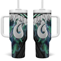 Aotearoa Korowai Motif Tumbler With Handle Hei Matau Poutama Maori Pattern