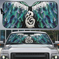 Aotearoa Korowai Motif Auto Sun Shade Hei Manaia Poutama Maori Pattern - Polynesian Pride