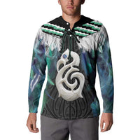 Aotearoa Korowai Motif Button Sweatshirt Hei Manaia Poutama Maori Pattern LT14 - Polynesian Pride