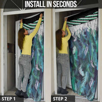 Aotearoa Korowai Motif Door Cover Hei Manaia Poutama Maori Pattern - Polynesian Pride